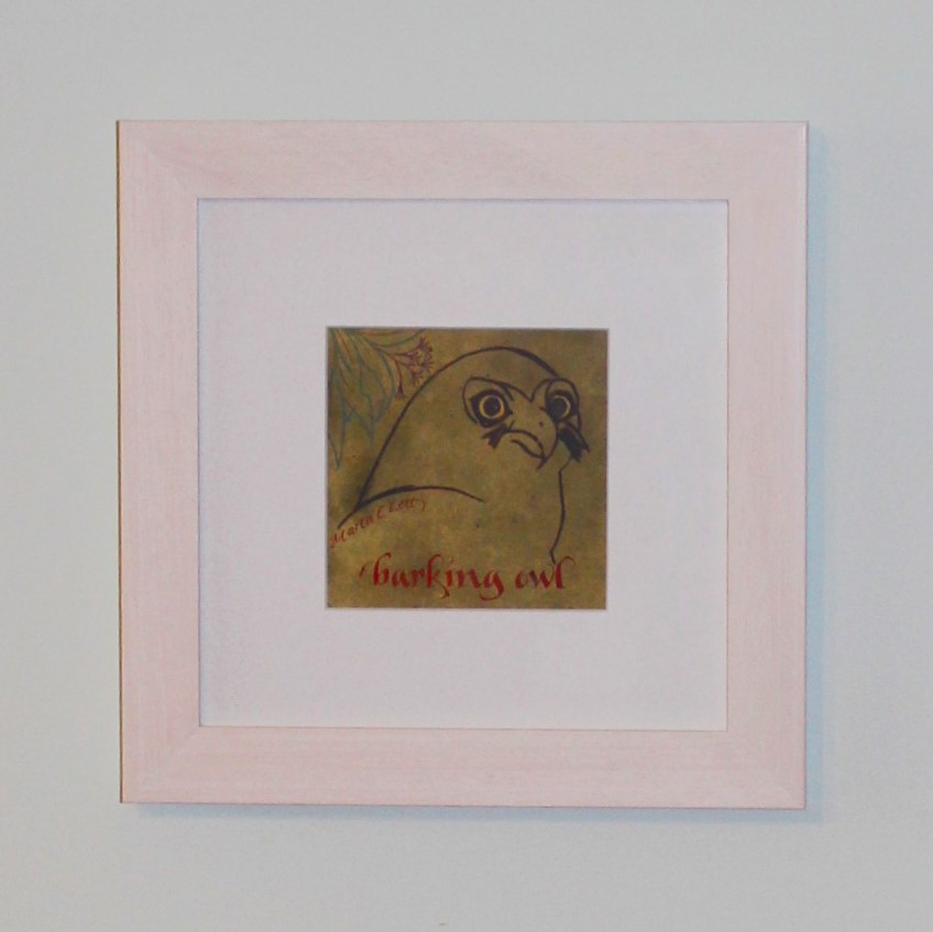 Barking owl miniature 2_framed_Marta Lett